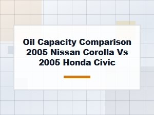 Comparing Oil Capacity for Nissan Corolla and Honda Civic