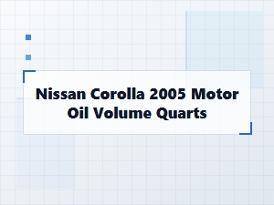 Nissan Corolla Motor Oil Capacity Specification